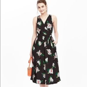 Banana Republic silky floral print midi dress